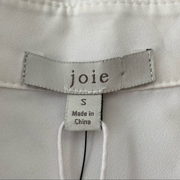 Joie Keturah Blouse Women's Small White Faux Wrap Minimalist Modest Office NWT - Picture 10 of 14